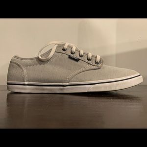 Vans Skateboard Sneakers Shoes Lace Up Low Top Canvas TB4R Gray Women's Size 8.5